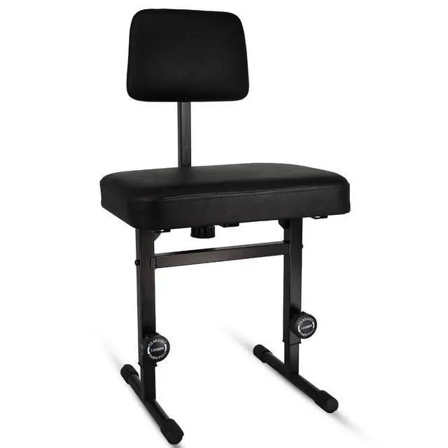 Alt view image 8 of 8 - 5 Core Piano Bench Height Adjustable Keyboard Stool Heavy Duty Thick Padded Cushioned Seat with Backrest