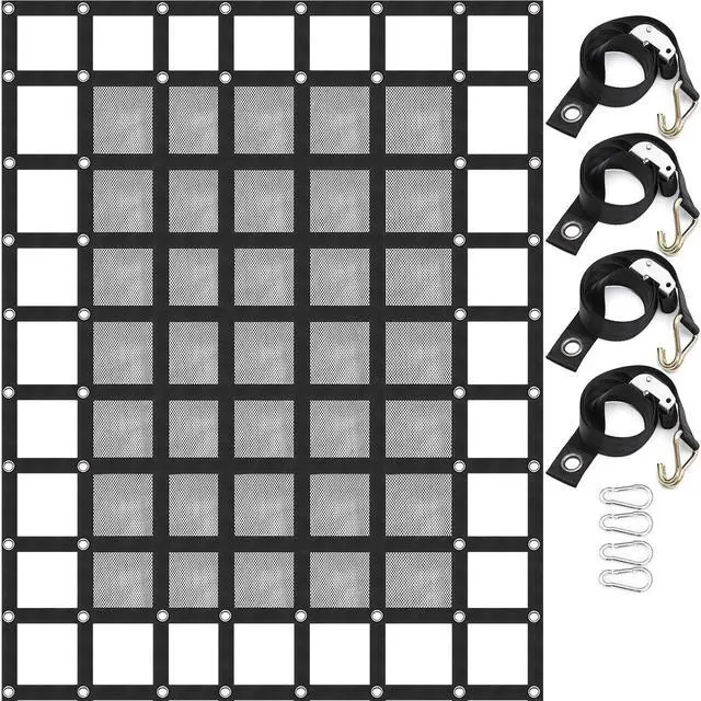 Alt view image 9 of 9 - VEVOR 2Ton/4400LBS Truck Bed Cargo Net Reinforced Web Cargo w/ 4 S-Hook Straps