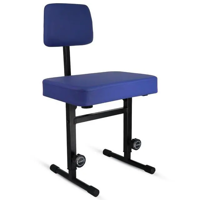 Alt view image 8 of 8 - 5 Core Piano Bench Height Adjustable Keyboard Stool Heavy Duty Thick Padded Cushioned Seat with Backrest PNB B-Rest BLU