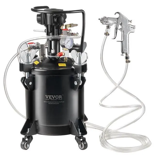 Alt view image 15 of 15 - Spray Paint Pressure Pot, 10 L/2.5 gal Fully Automatic Stirring Pressure Pot Tank, 70 psi Adjustale Pressure, Pressure Pot Paint Tank with Spray Gun and Hoses, for Home Decor Industry Painting