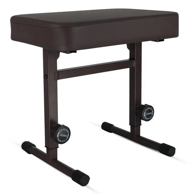 Alt view image 8 of 8 - 5 CORE Keyboard Bench Piano Stool T Style Brown Thick Padded Cushion Seat | Height Adjustable 17 to 22 inch | Keyboard Chair (PU Leather) - KBB H-ADJ BR
