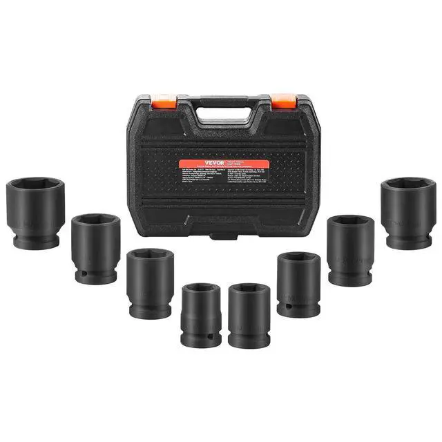 Alt view image 15 of 15 - Axle Nut Impact Socket Set, 3/4" Drive 6-Point 8-Piece Metric Spindle Nut Socket Set, CR-MO Heat Treated Large Socket Set with Storage Case, for Auto Repair, Removing or Installing Axle Nuts