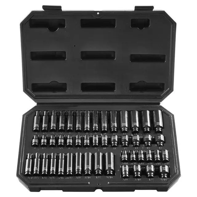 Alt view image 8 of 8 - VEVOR Impact Sockets Set 48pcs 6-Point 1/4" Drive Bit Ratchet Tool Kit Case