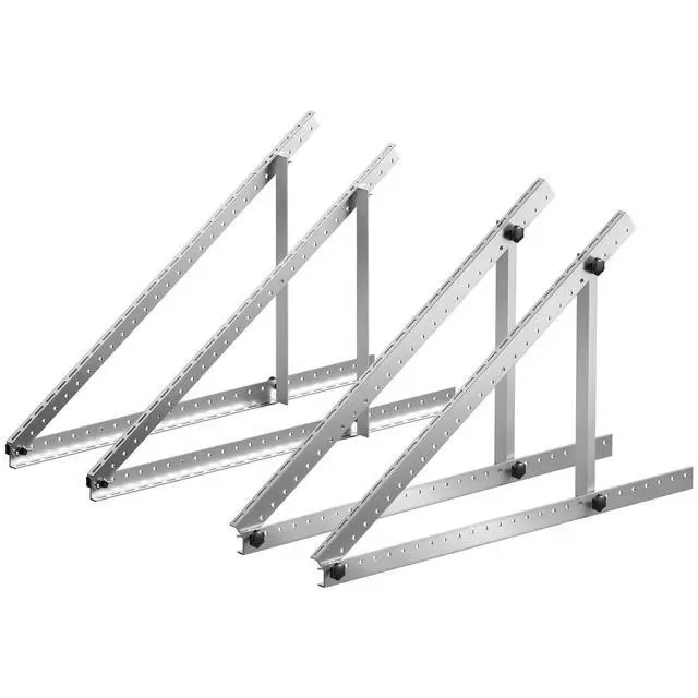 Alt view image 8 of 8 - 2 Sets Solar Panel Mounting Brackets 45-Inch, 0 to 90° Adjustable Tilt Mount Brackets Support 100-400W Solar Panels, Lightweight Aluminum Brackets with Folding Tilt Legs for RV Boat Off-Grid