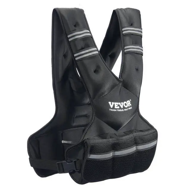 Alt view image 15 of 15 - Adjustable Weighted Vest, 20-32lb Weight Vest with 6 Ironsand Weights and Reflective Stripe, Body Weight Vest Exercise Set for Men Women, Workout Equipment for Strength Training Running Jogging