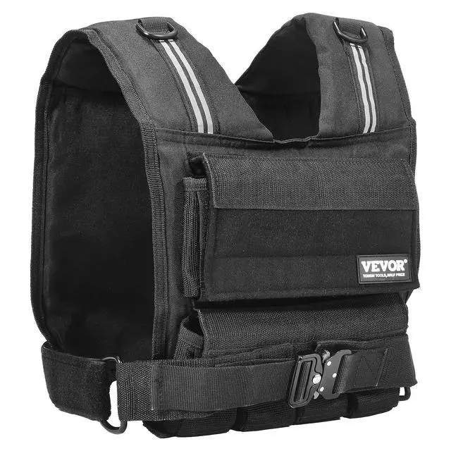 Alt view image 10 of 10 - Adjustable Weighted Vest, 35lb Weight Vest with Iron Weights, Shoulder Pad, and Reflective Stripe, Body Weight Vest Exercise Set for Men Women, Workout Equipment for Strength Training Running