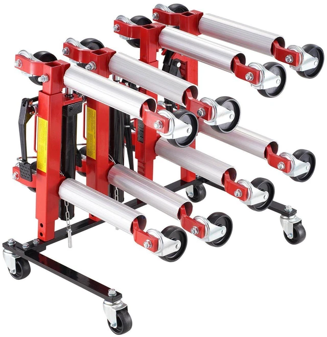 Alt view image 9 of 9 - VEVOR Car Dolly Rack Hydraulic Trolley Jack Stand Organizer 4-Dolly Capacity