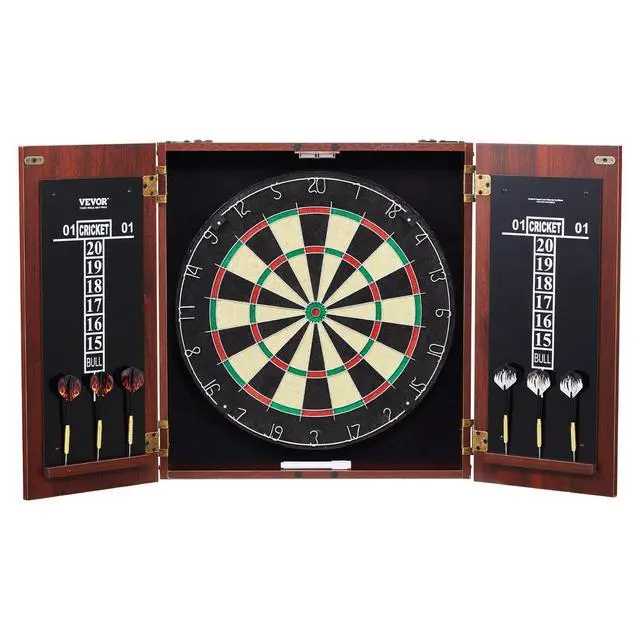 Alt view image 8 of 8 - Dartboard and Cabinet Set, Ready-to-Play Bundle Official Size Dartboard Cabinet, Steel Tip Dart Hideaway Cabinet, Features Easy Assembly, Complete with All Accessories, Perfect for Cricket Games