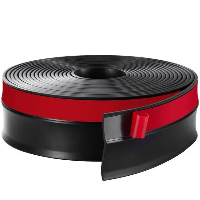 Alt view image 8 of 8 - Garage Door Seal Top and Sides Seal Strip, 20 FT Universal Weather Stripping Replacement Soft and Hard Composite, Weatherproofing Garage Door TPE Seals with Adhesive Backed and Screws, Black