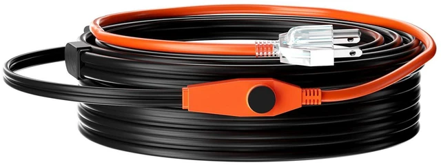 Alt view image 8 of 8 - Pipe Heating Cable, 60FT 7W/FT Heat Tape for Pipes with Built-in Thermostat, Water Pipe Heat Cable Protects PVC Hose, Metal and Plastic Pipe from Freezing
