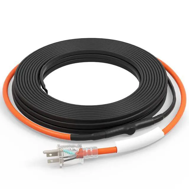 Alt view image 8 of 8 - Self-Regulating Pipe Heating Cable 40FT 5W/FT Heat Tape with Thermostat