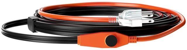 Alt view image 8 of 8 - Pipe Heating Cable, 3FT 7W/FT Heat Tape for Pipes with Built-in Thermostat, Water Pipe Heat Cable Protects PVC Hose, Metal and Plastic Pipe from Freezing