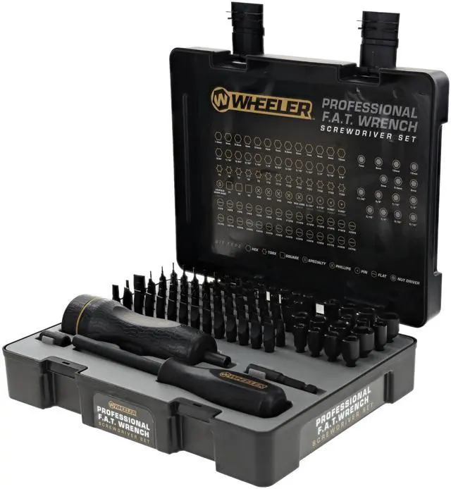 Main image of Wheeler Engineering 100-Piece Professional Fat Wrench Screwdriver Set with Durable Construction and Storage Case for Gunsmithing and Maintenance