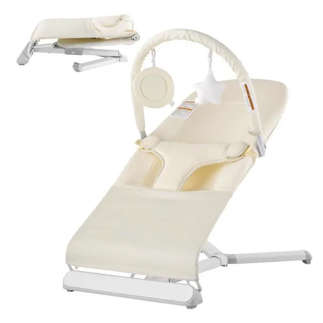 Alt view image 15 of 15 - VEVOR Baby Bouncer Folding Bouncer Seat Chair for Babies 0-9 Months with Toy Bar