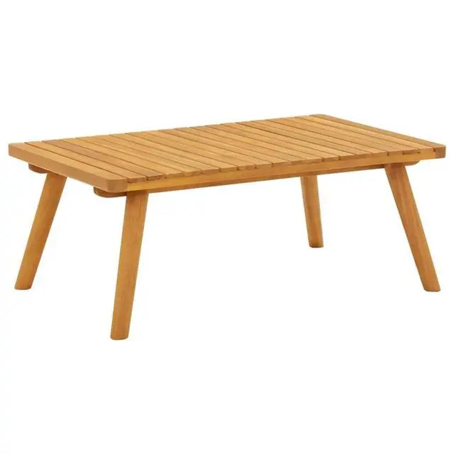 Alt view image 15 of 15 - vidaXL Garden Coffee Table 35.4"x21.7"x13.8" Solid Acacia Wood