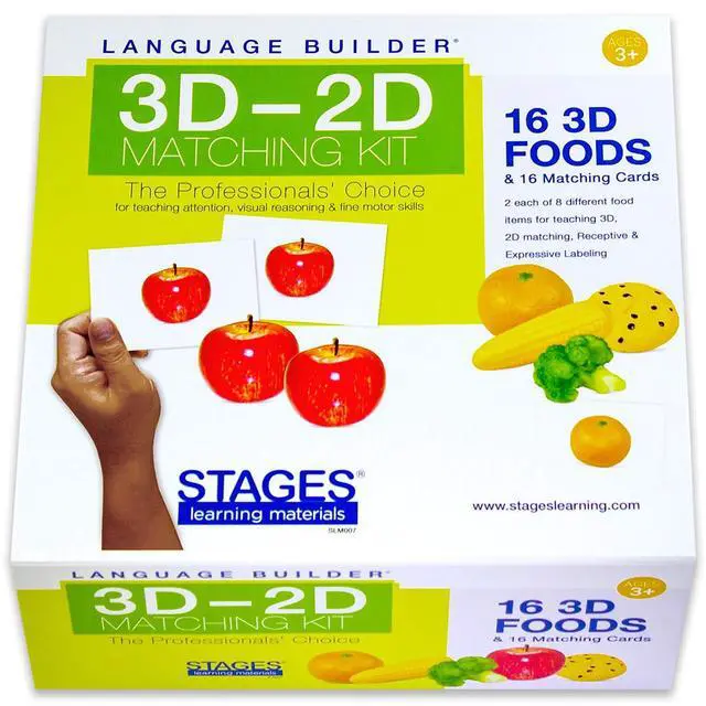 Alt view image 5 of 5 - Stages Learning Materials Language Builder 3D2D Matching Kit Foods (SLM007)
