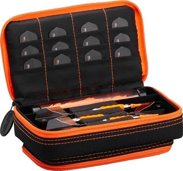 Alt view image 3 of 3 - Casemaster Plazma Plus Black with Orange Trim Dart Case and Phone Pocket