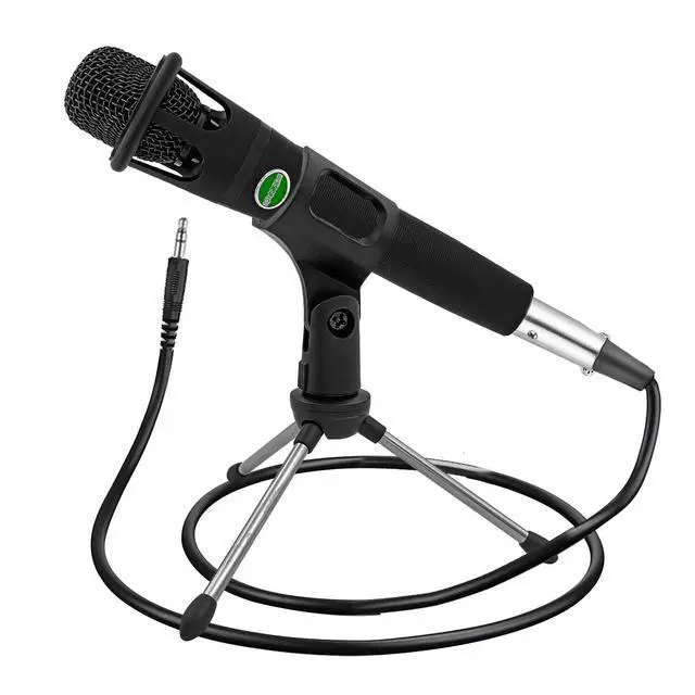Alt view image 9 of 9 - 5 Core Microphone Karaoke XLR Wired Professional Dynamic w Pop Filter Cable Mic Holder Mini Tripod MIC CROWN