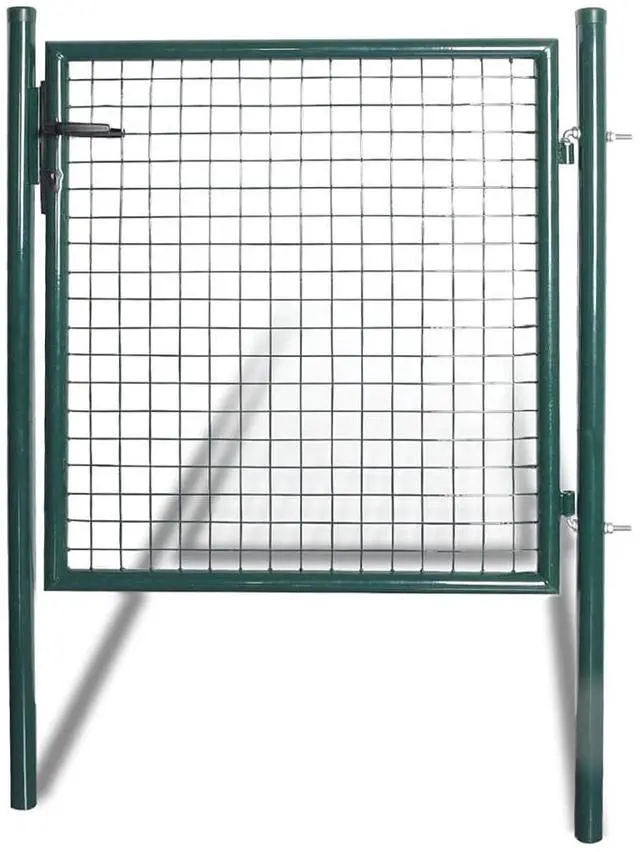 Alt view image 15 of 15 - vidaXL Fence Gate Metal Fence Post Outdoor Garden Gate Powder-Coated Steel