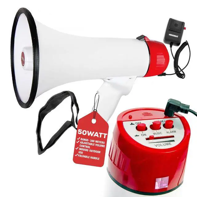 Alt view image 9 of 9 - 5 Core Megaphone Bullhorn Speaker 40W Bull Horn Battery Power Cheer Megafono 1000 Yard Range Loudspeaker W Bluetooth Siren Recording Ergonomic Handle for Coaches Football Baseball Cheerleading - 20RF