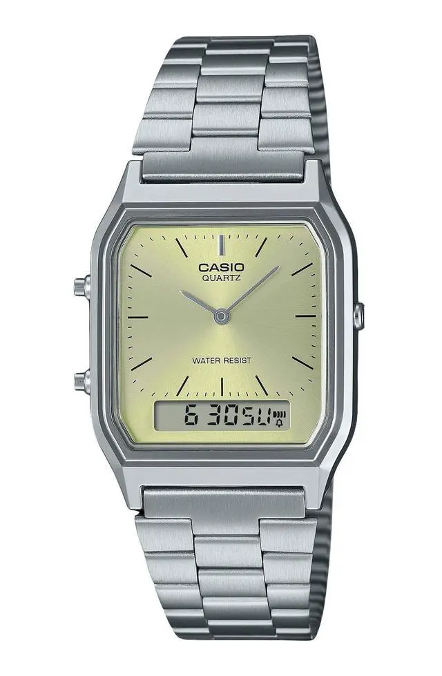 Alt view image 4 of 4 - Casio Vintage Light Champagne Dial Quartz Casual Unisex Watch AQ-230A-9AMQY