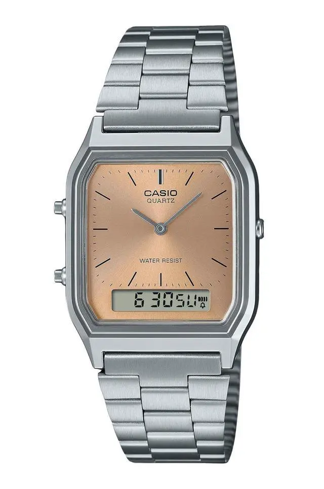 Alt view image 4 of 4 - Casio Vintage Light Copper Dial Quartz Casual Unisex Watch AQ-230A-4AMQY