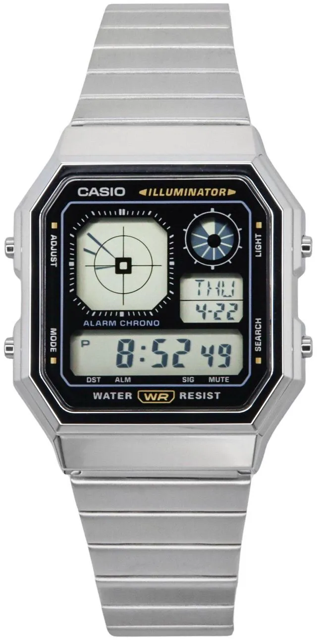 Alt view image 5 of 5 - Casio Vintage Digital Stainless Steel Quartz A130WE-1A Unisex Watch