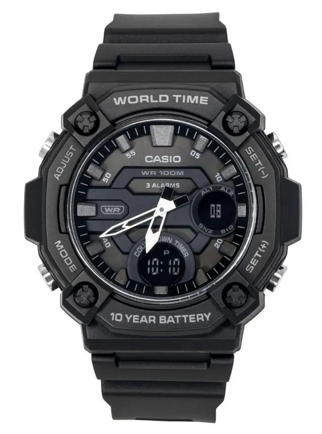 Alt view image 4 of 4 - Casio Standard Grey Dial Quartz Sports 100M Men's Watch AEQ-120W-1BV