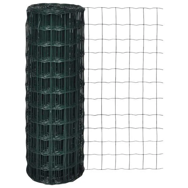 Alt view image 7 of 7 - vidaXL Fence Barrier Fence Metal Fence Wire Mesh Steel 25m x 10m Green