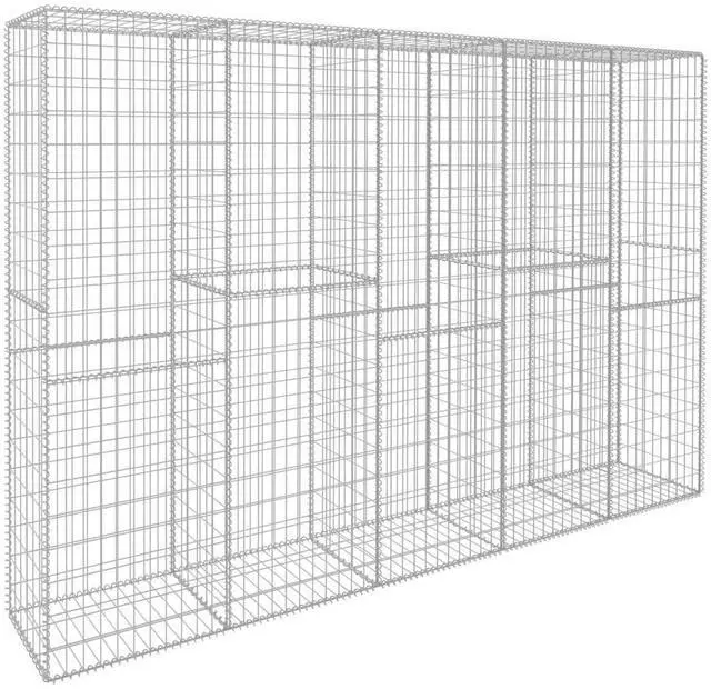 Alt view image 10 of 10 - vidaXL Gabion Wall with Cover Galvanised Steel 118.1"x19.7"x78.7"