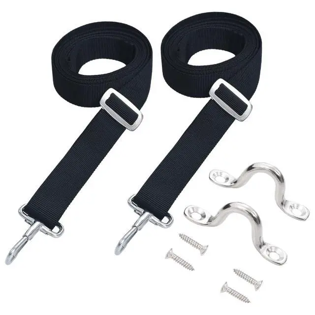 Alt view image 13 of 13 - vidaXL Bimini Top Straps Adjustable Boat Canopy Straps with Snap Hooks 2 Pcs
