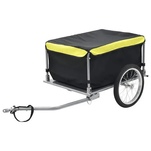 Alt view image 13 of 13 - vidaXL Bike Cargo Trailer Black and Yellow 143.3 Pound Cart Wheel Carrier