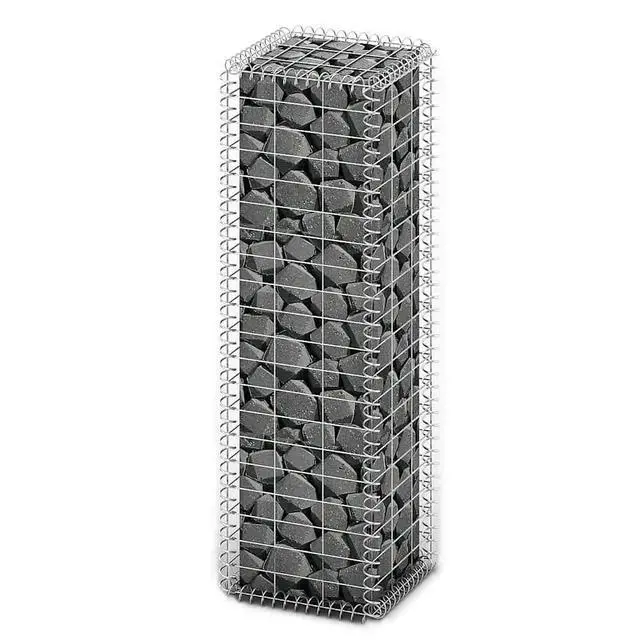 Alt view image 10 of 10 - vidaXL Gabion Basket w/ Lid Retaining Wall Garden Edging 39.4"x11.8"x11.8"