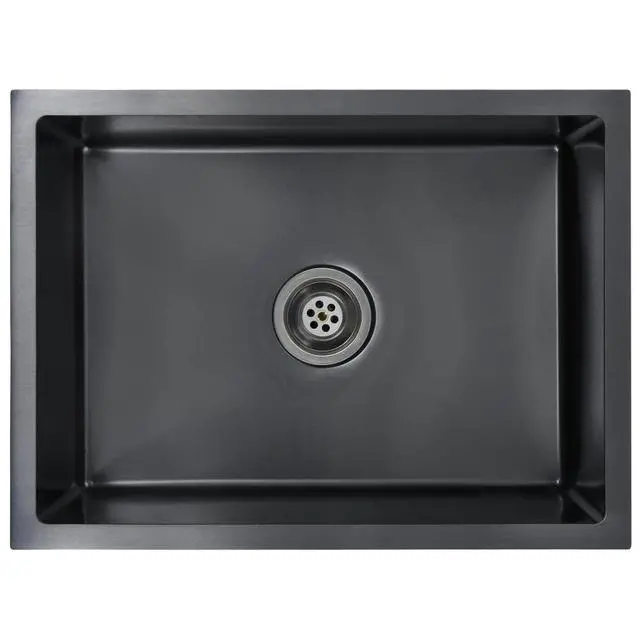 Alt view image 20 of 20 - vidaXL Kitchen Sink Undermount Sink with Strainer Black Stainless Steel Sink