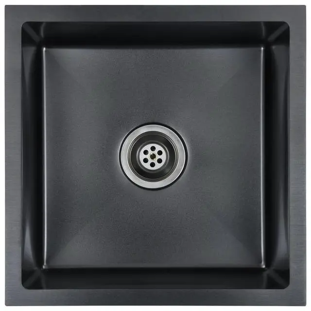 Alt view image 20 of 20 - vidaXL Kitchen Sink Undermount Sink with Strainer Black Stainless Steel Sink