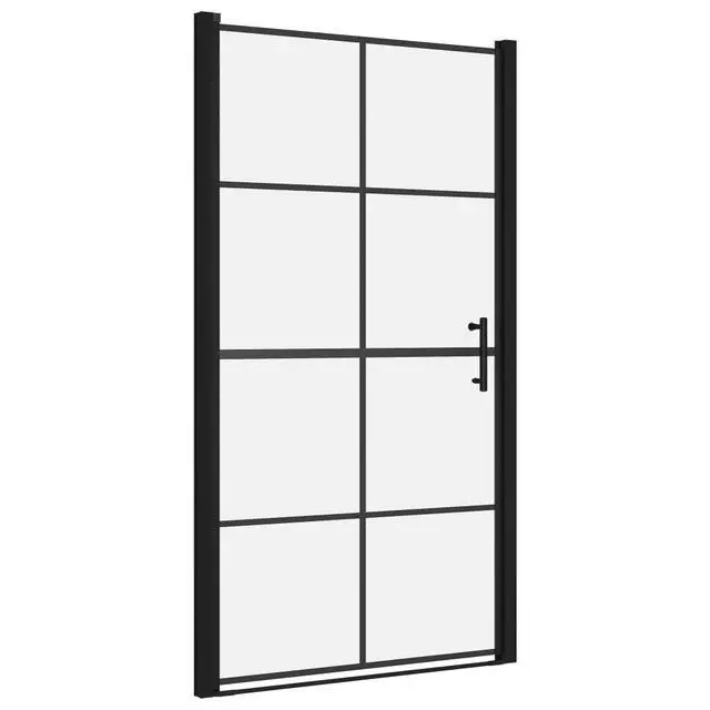 Alt view image 6 of 6 - vidaXL Shower Doors Tempered Glass 39.4"x70.1" Black
