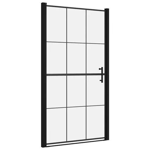 Alt view image 6 of 6 - vidaXL Shower Door Tempered Glass 39.4"x70.1" Black