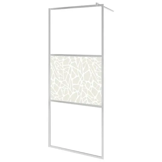 Alt view image 14 of 14 - vidaXL Walk-in Shower Wall Enclosure ESG Glass with Stone Design 31.5"x76.8"