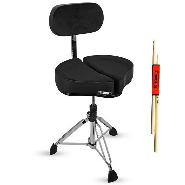 Alt view image 8 of 8 - 5 Core Drum Throne Padded Guitar Stool Backrest Drummer Seat for Adults & Kids