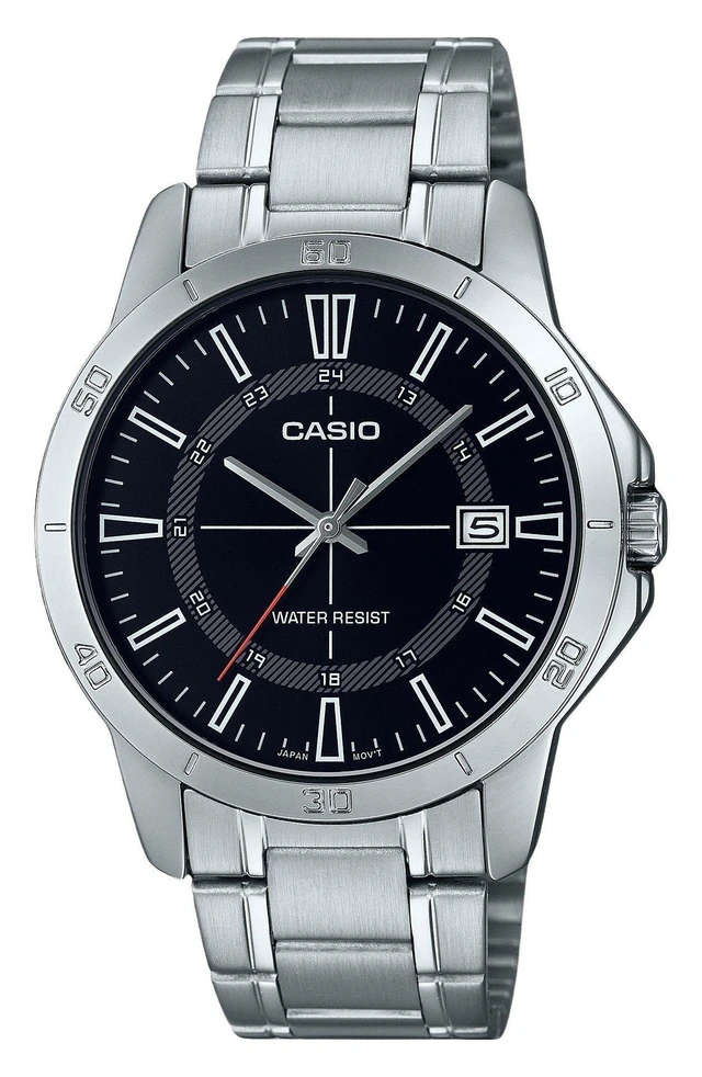 Alt view image 4 of 4 - Casio Mens Black Dial Stainless Steel Bracelet Watch - CasioMTPV004D1CUDF