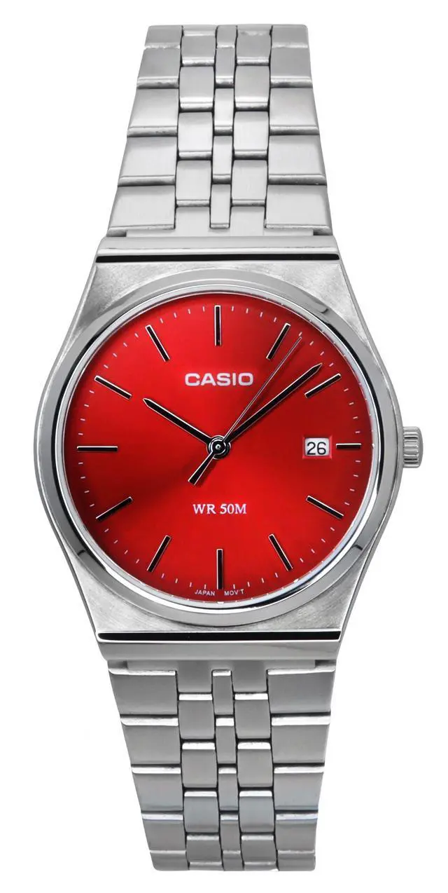 Alt view image 4 of 4 - Casio Standard Analog Red Dial Dress Quartz Unisex Watch MTP-B145D-4A2V