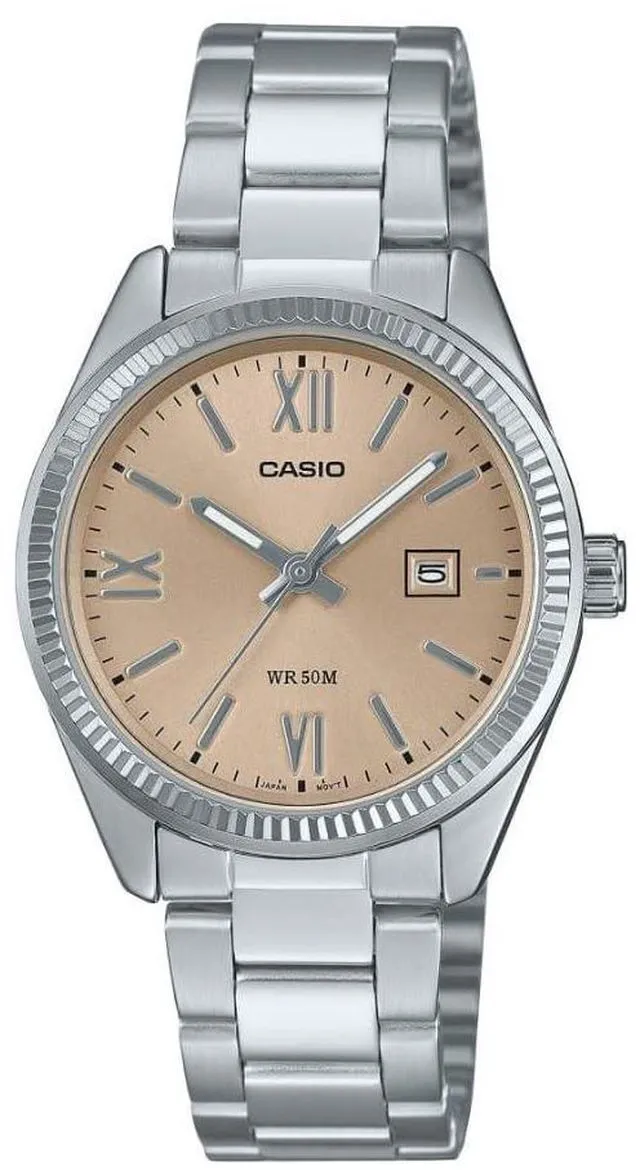 Alt view image 3 of 3 - Casio Womens Silver Steel Analog Watch with Champagne Dial - LTP-1302DD-4A2VDF