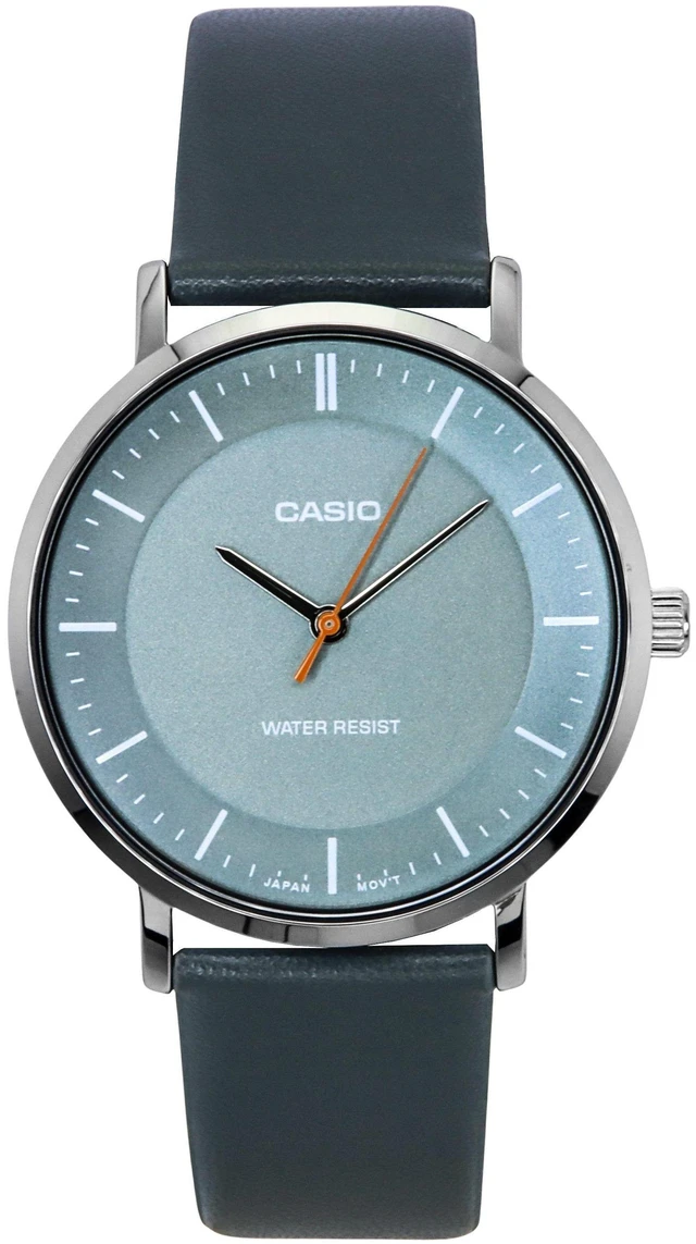 Alt view image 4 of 4 - Casio Standard Analog Leather Strap Grey Dial Quartz MTP-VT04L-8E Men's Watch