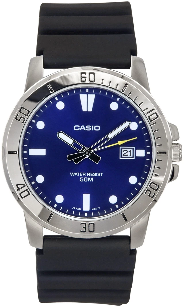 Alt view image 5 of 5 - Casio Standard Analog Resin Strap Blue Dial Quartz MTP-VD01-2E Men's Watch