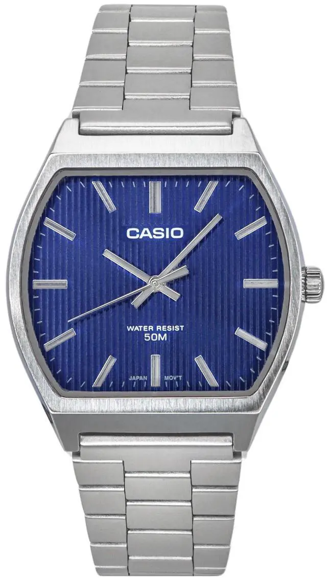 Alt view image 3 of 3 - Casio Standard Analog Stainless Steel Blue Dial Quartz MTP-B140D-2A Men's Watch