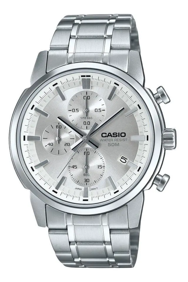 Alt view image 4 of 4 - Casio Standard Chronograph Silver Dial Quartz Men's Watch MTP-E510D-7AV