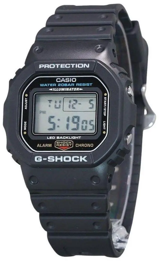 Alt view image 4 of 4 - Casio G-Shock Digital Resin Strap Quartz DW-5600UE-1 200M Men's Watch