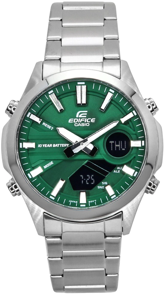 Alt view image 5 of 5 - Casio Edifice Analog Digital Green Dial Quartz EFV-C120D-3A 100M Men's Watch