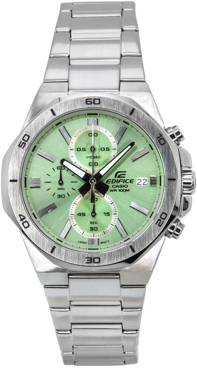 Alt view image 5 of 5 - Casio Edifice Chronograph Green Dial Quartz 100M Men's Watch EFV-640D-3AV
