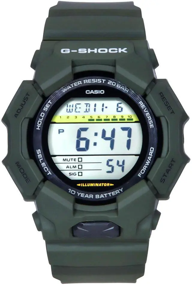 Alt view image 6 of 6 - Casio G-Shock Digital Black Dial Sports Quartz 200M Men's Watch GD-010-3